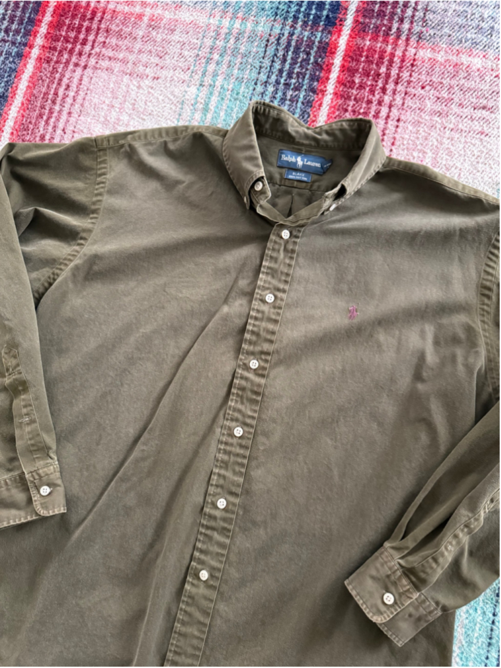 Vintage Ralph Lauren Olive Green Blake Oxford Shirt L